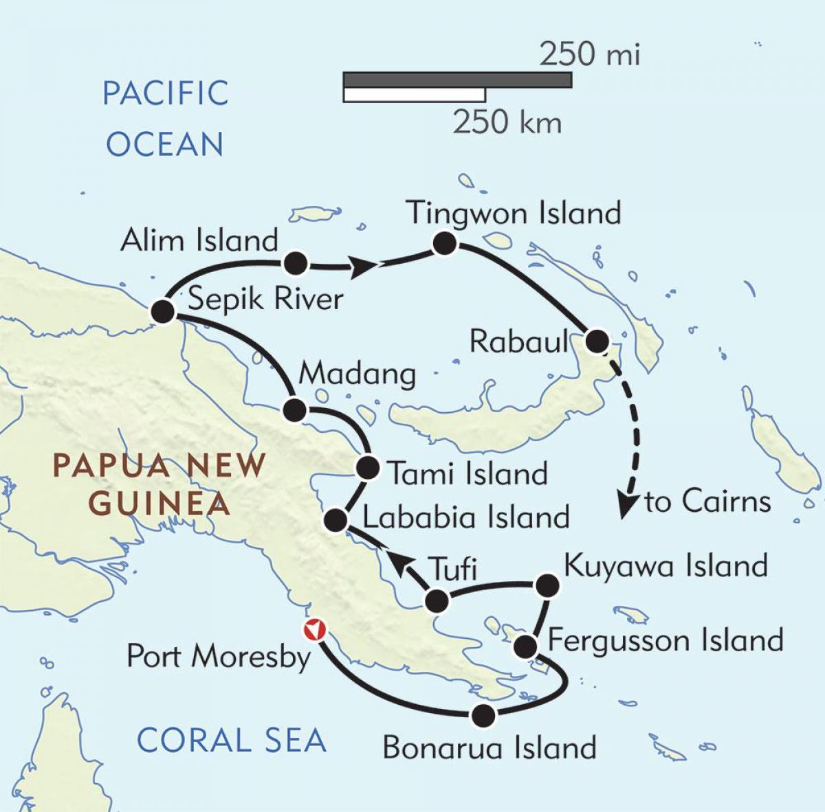karta rabaul Papua Nova Gvineja