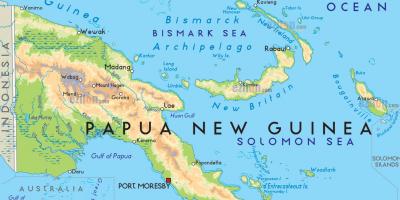 Karta glavni grad Papue Nove Gvineje