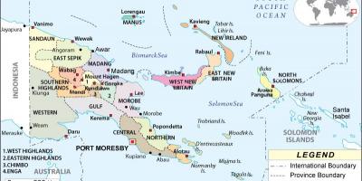 Karta Papui Novoj Gvineji, provincija